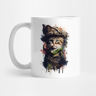 Pirate Cat Colorful Painting Mug